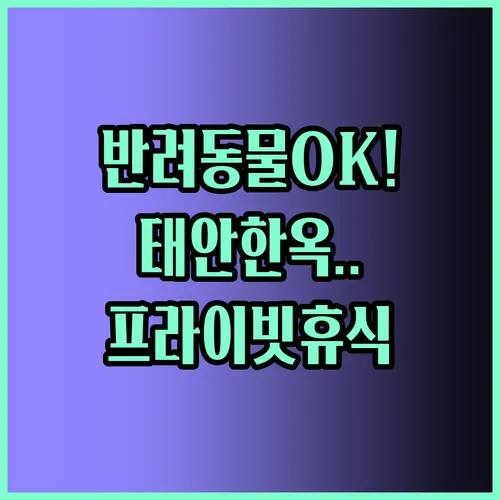 반려동물 동반 가능한 태안 한옥리조트에서 느끼는 프라이빗 휴식