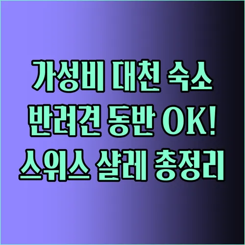 10만원대 대천 숙소에서 반려동물 동반 여행이 가능하다고? 가성비 스위스샬레 펜션호텔 총정리
