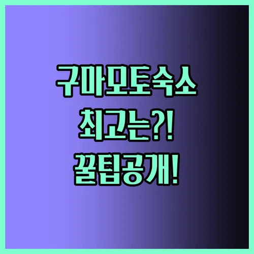 구마모토숙소 최고의 선택 TOP3 완벽 정리